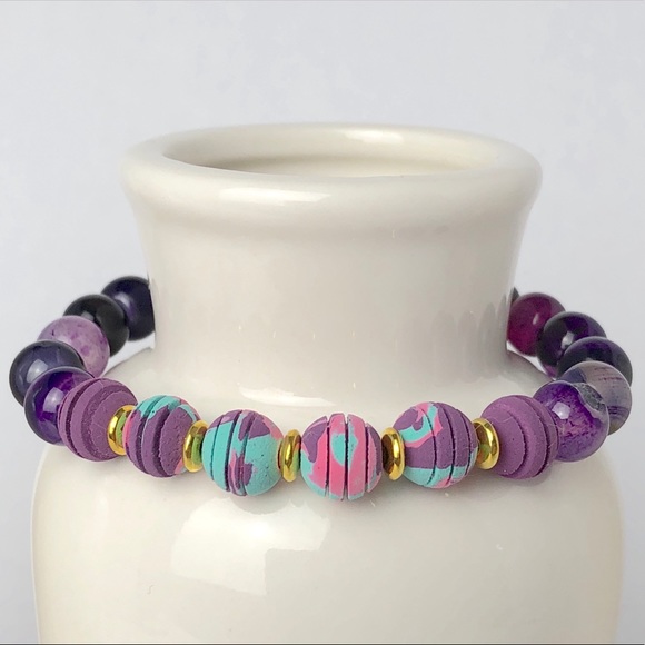 Agate & Gemstone Beaded Bracelets - Picture 3 of 4